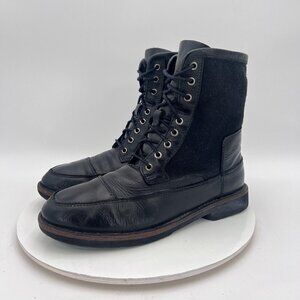 Bed Stu Herd Boot Men Size 8.5 Black Leather Suede Lace Up Combat Ankle Shoes